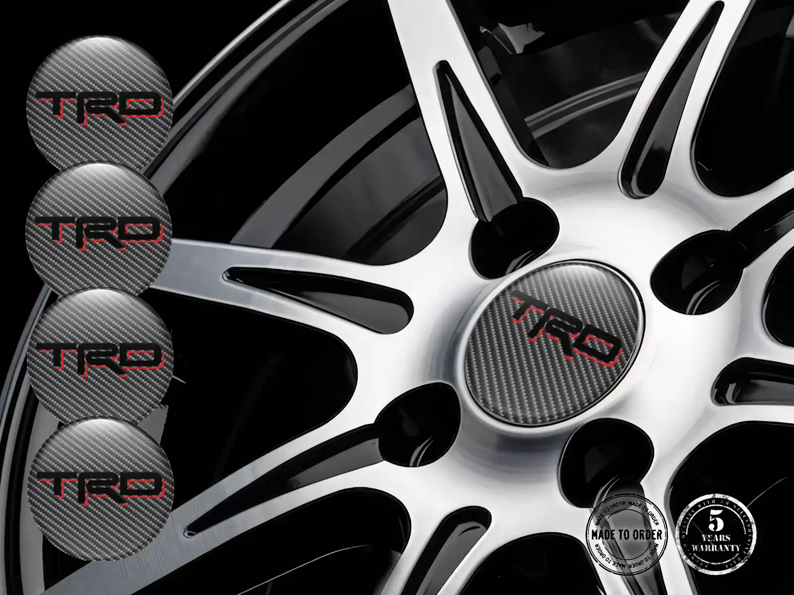 Toyota TRD Pegatina Silicona Logo Insignias de Aro de Lujo